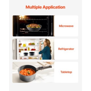 VEVOR Σετ Μαγειρικών Σκευών 17 Τεμαχίων με Γρανίτη Αντικολλητικό Μα...