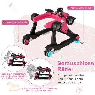 Costway Πολυλειτουργικό Περπατούρα 4 σε 1 με Ρυθμιζόμενο Ύψος και Τ...