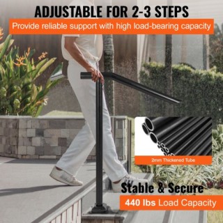 Μαύρο Μεταλλικό Κάγκελο VEVOR για 1-3 Σκαλοπάτια Εξωτερικού Χώρου ... Μαύρο Μεταλλικό Κάγκελο VEVOR για 1-3 Σκαλοπάτια Εξωτερικού Χώρου ...