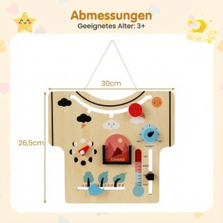 Costway Μηνιαίο Ημερολόγιο για Παιδιά Montessori 26,5 cm x 30 cm x ...