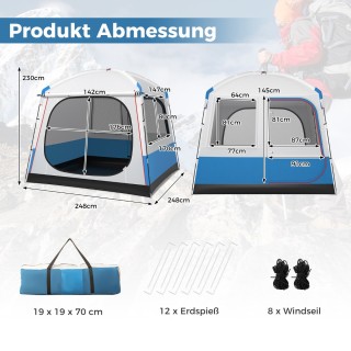 Costway Πεντάκλινη Οικογενειακή Σκηνή με Μεγάλη Δίχτυ Πόρτα & Παράθ... Costway Πεντάκλινη Οικογενειακή Σκηνή με Μεγάλη Δίχτυ Πόρτα & Παράθ...