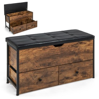 Costway Πάγκος Παπουτσιών 101 x 41 x 58 εκ με Καθιστικό & 2 Συρτάρ... Costway Πάγκος Παπουτσιών 101 x 41 x 58 εκ με Καθιστικό & 2 Συρτάρ...