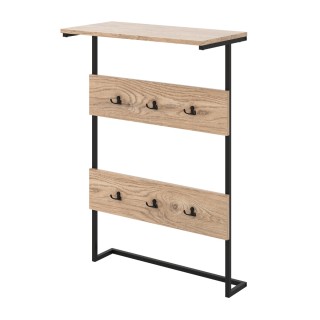 Costway Κρεμάστρα τοίχου με ράφι & 6 γάντζους Βιομηχανικό ράφι τοίχ...