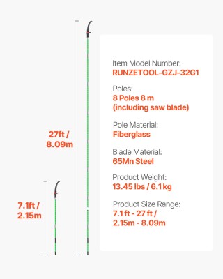 VEVOR Κονταροπρίονο Χειρός Επεκτάσιμο 118-809.3 εκ με Λεπίδα Ατσάλι... VEVOR Κονταροπρίονο Χειρός Επεκτάσιμο 118-809.3 εκ με Λεπίδα Ατσάλι...