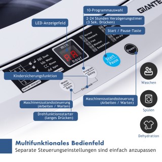 Costway Πλυντήριο Ρούχων 4,5KG Toplader με Οθόνη 310W FP10565DE