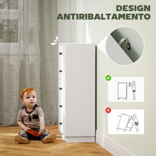 HOMCOM Συρταριέρα 5 Συρταριών για Μοντέρνα και Εξοικονόμηση Χώρου Κ... HOMCOM Συρταριέρα 5 Συρταριών για Μοντέρνα και Εξοικονόμηση Χώρου Κ...