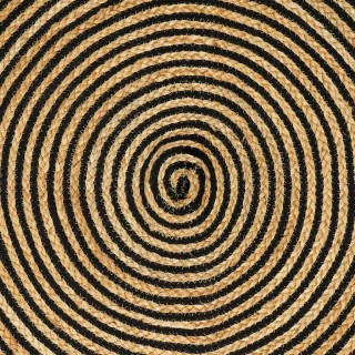 vidaXL Χαλί Φυσικό και Μαύρο 100 x 200 cm Γιούτα 42010740