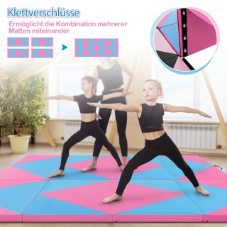 Costway Φορητό Δίχρωμο Στρώμα Γυμναστικής 240x117x5εκ FH10092BL