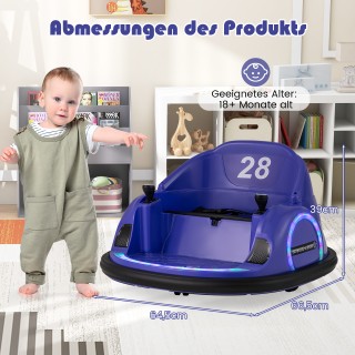 Costway  Ηλεκτρικό Καρουζέλ Αυτοκινητάκι για Παιδιά με LED Φώτα - Μ...