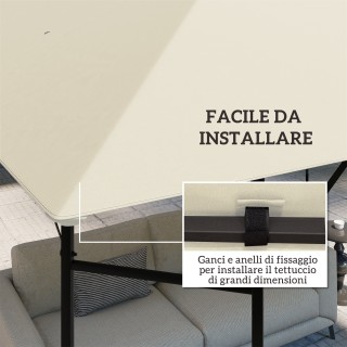 Outsunny Κάλυμμα για Κιόσκι 3x3 μ από Κήπο με 8 Οπές Αποστράγγισης,... Outsunny Κάλυμμα για Κιόσκι 3x3 μ από Κήπο με 8 Οπές Αποστράγγισης,...