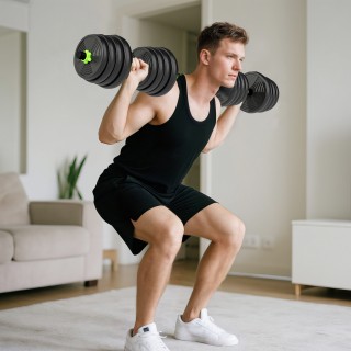 SPORTNOW Σετ Μπάρας με Βάρη 3 σε 1 με 16 Δίσκους και Αντιολισθητική...