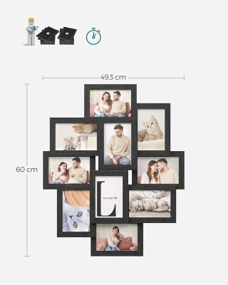 Κορνίζα 10 Θέσεων για Φωτογραφίες 4x6 SONGMICS RPF20BK Κορνίζα 10 Θέσεων για Φωτογραφίες 4x6 SONGMICS RPF20BK