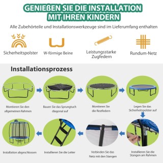 Costway  Εξωτερικό Τραμπολίνο με Μπασκέτα - Διάμετρος 244 εκ. TW10073+