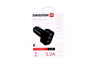 SWISSTEN Φορτιστής Αυτοκινήτου 3xUSB, 5,2 A 8595217440593