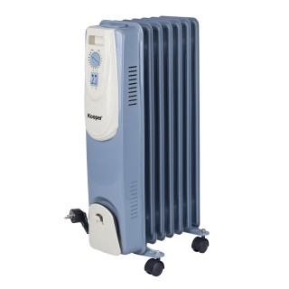 Kooper Καλοριφέρ λαδιού 7 στοιχείων με ρόδες 1500 W μπλε και ελεφαν...