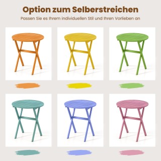 Costway Πτυσσόμενο Στρογγυλό Τραπέζι Κήπου από Ξύλο Ακακίας Ø67 εκ....