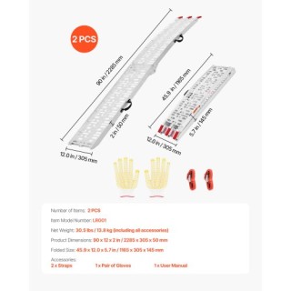 VEVOR 1500 lbs Ράμπες Αλουμινίου 2 Τεμ Βαρέως Τύπου με Λαβές ZZGPDL... VEVOR 1500 lbs Ράμπες Αλουμινίου 2 Τεμ Βαρέως Τύπου με Λαβές ZZGPDL...