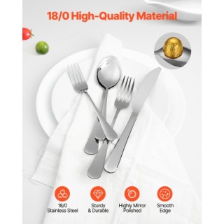 VEVOR Σετ Μαχαιροπίρουνα Ανοξείδωτο Ατσάλι 30 Τεμαχίων για 6 Άτομα ...