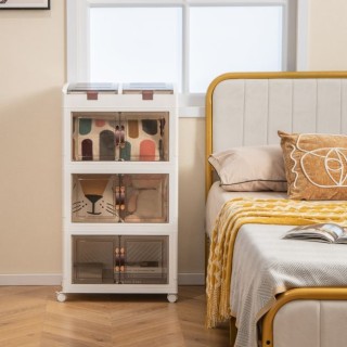 Κουτιά αποθήκευσης με καπάκια και τροχούς COSTWAY JV11446WH Κουτιά αποθήκευσης με καπάκια και τροχούς COSTWAY JV11446WH