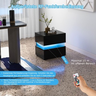 Costway  Μοντέρνο Κομοδίνο με LED Φωτισμό και Αποθηκευτικό Χώρο JV1...