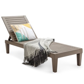 Costway Ξαπλώστρα κήπου με ρυθμιζόμενη πλάτη 190 x 57.5 x 29cm Καφ... Costway Ξαπλώστρα κήπου με ρυθμιζόμενη πλάτη 190 x 57.5 x 29cm Καφ...