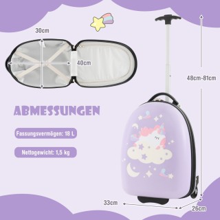 Costway  Πολύχρωμη Παιδική Χειραποσκευή με Σκληρό Κέλυφος και Σχέδι...