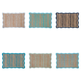 Villa DEste  Σετ 6 τμχ Τραβέρσα 45x30 cm από γιούτα και χαρτί με κυ...