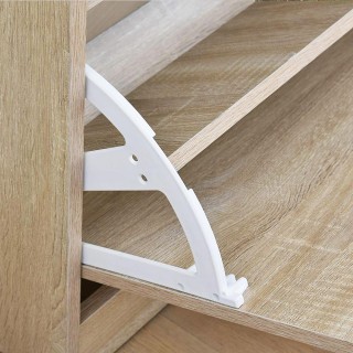 BAKAJI  Ντουλάπα παπουτσιών 3 φύλλων με ράφια διπλού βάθους από μελ...