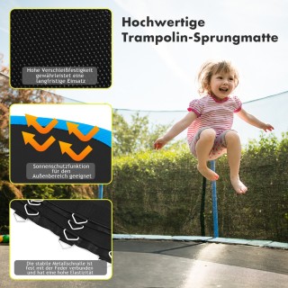 Costway Επιφάνεια αναπήδησης τραμπολίνου PP Ø 366 εκ. Μαύρη, 0 x 32...