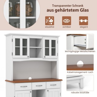 Ντουλάπα Κουζίνας με 3 Συρτάρια & Ράφι Κρασιών & Ανοιχτά Ράφια & Πά...