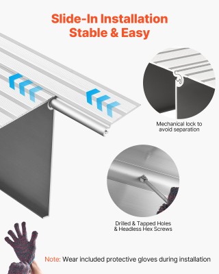 VEVOR Ράμπα Κατωφλίου Αλουμινίου, Ύψος 87mm, Φόρτωση 363kg, Κατάλλη...