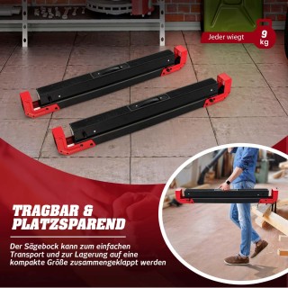 Costway Πτυσσόμενος καβαλέτο πριονιού σετ 2 τεμαχίων από χάλυβα με... Costway Πτυσσόμενος καβαλέτο πριονιού σετ 2 τεμαχίων από χάλυβα με...