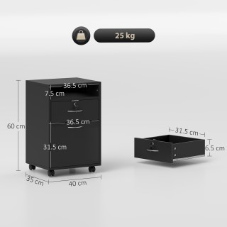 HOMCOM Ξύλινη Γραφειακή Μονάδα με Ανοιχτό Ράφι, Συρτάρι με Κλειδαρι... HOMCOM Ξύλινη Γραφειακή Μονάδα με Ανοιχτό Ράφι, Συρτάρι με Κλειδαρι...