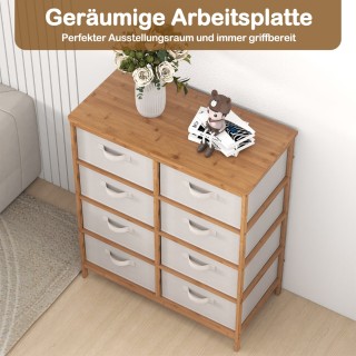 Costway Κομμό Με 8 Αποσπώμενα Υφασμάτινα Συρτάρια 80 x 40 x 94 cm  ...