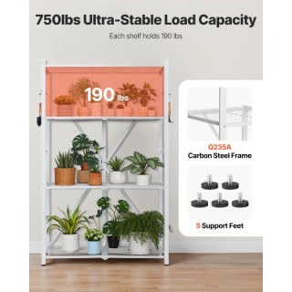 VEVOR Ράφι Αποθήκευσης με Ρόδες VEVOR, 4 Επιπέδων, Πτυσσόμενο, Λευκ... VEVOR Ράφι Αποθήκευσης με Ρόδες VEVOR, 4 Επιπέδων, Πτυσσόμενο, Λευκ...