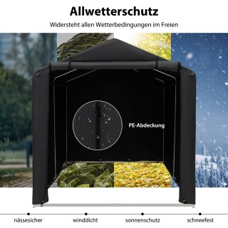 Costway Αδιάβροχη Σκηνή Γκαράζ με Μεταλλικό Σκελετό σε Σκούρο Γκρι ...