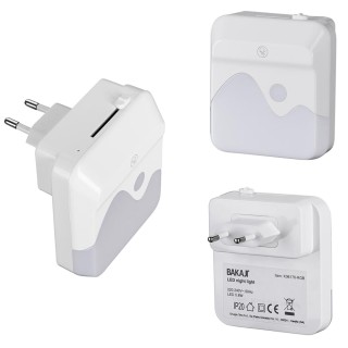 BAKAJI 2 Λάμπες Νυκτός LED με 3 Λειτουργίες RGB Λευκό Ρυθμιζόμενο ... BAKAJI 2 Λάμπες Νυκτός LED με 3 Λειτουργίες RGB Λευκό Ρυθμιζόμενο ...