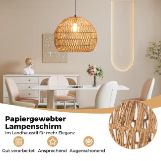 Costway Boho Κρεμαστό Φωτιστικό με Πλεκτό Σχέδιο και Ρυθμιζόμενο Ύ... Costway Boho Κρεμαστό Φωτιστικό με Πλεκτό Σχέδιο και Ρυθμιζόμενο Ύ...