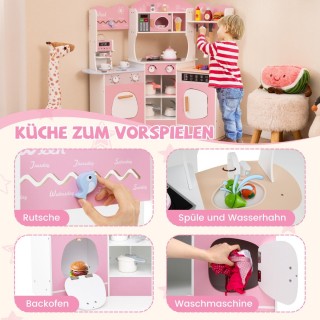 Costway Ξύλινη Γωνιακή Παιδική Κουζίνα με Φώτα, Ήχους και Αξεσουάρ ... Costway Ξύλινη Γωνιακή Παιδική Κουζίνα με Φώτα, Ήχους και Αξεσουάρ ...