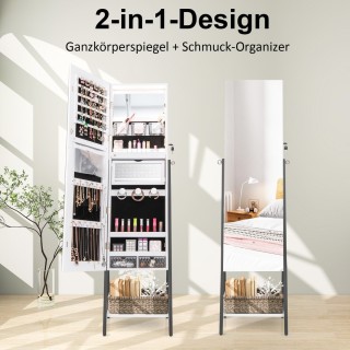 Costway  Πολυλειτουργική Ντουλάπα Καθρέφτης με LED Φωτισμό και Αποθ...