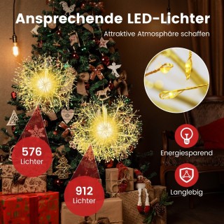 Costway Σετ 2 Κρεμαστά Φώτα Πικραλίδας με 1.488 Θερμά Λευκά LED για... Costway Σετ 2 Κρεμαστά Φώτα Πικραλίδας με 1.488 Θερμά Λευκά LED για...