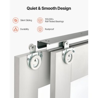 VEVOR Συρόμενη Πόρτα Ντουλάπας με Θαμπωμένο Γυαλί για Κρεβατοκάμαρε...