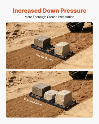 VEVOR Ρυμούλκηση Δισκόσκαπης 122 x 50 cm, Ρυθμιζόμενου Πλάτους & Φο...