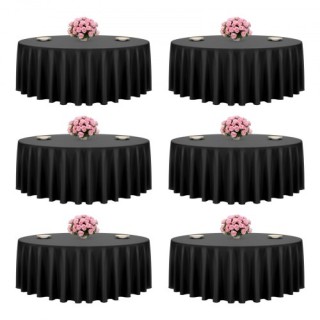 VEVOR Σετ 6 Στρογγυλών Μαύρων Τραπεζομάντηλων, 120 ίντσες DLZB120YC... VEVOR Σετ 6 Στρογγυλών Μαύρων Τραπεζομάντηλων, 120 ίντσες DLZB120YC...