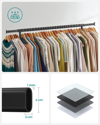 Μεταλλική Τροχήλατη Κρεμάστρα Ρούχων Βαρέως Τύπου 110–150 x 45 x 16... Μεταλλική Τροχήλατη Κρεμάστρα Ρούχων Βαρέως Τύπου 110–150 x 45 x 16...