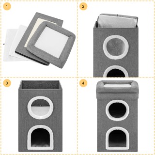 BAKAJI Γατόσπιτο με 3 Επίπεδα και Ονυχοδρόμιο 41x41x63 εκ. 02842218 BAKAJI Γατόσπιτο με 3 Επίπεδα και Ονυχοδρόμιο 41x41x63 εκ. 02842218