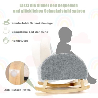 Costway Παιδική Κουνιστή Καρέκλα με Μαλακό Ύφασμα Teddy-Samt και Σ... Costway Παιδική Κουνιστή Καρέκλα με Μαλακό Ύφασμα Teddy-Samt και Σ...