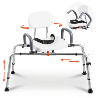 VEVOR Συρόμενο Κάθισμα Μπάνιου για Μπανιέρα 180 kg με Περιστρεφόμεν...