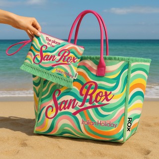 BAKAJI Σετ Τσάντα και Ποκετάκι Παραλίας Σχέδιο Φαντασίας με Κρόσσια...