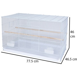 BAKAJI Λευκό Κλουβί Πουλιών για Πτηνά Παπαγάλους 2 Ταΐστρες 77.5x4... BAKAJI Λευκό Κλουβί Πουλιών για Πτηνά Παπαγάλους 2 Ταΐστρες 77.5x4...